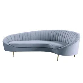 103" Light Gray Velvet And Gold Sofa By Homeroots