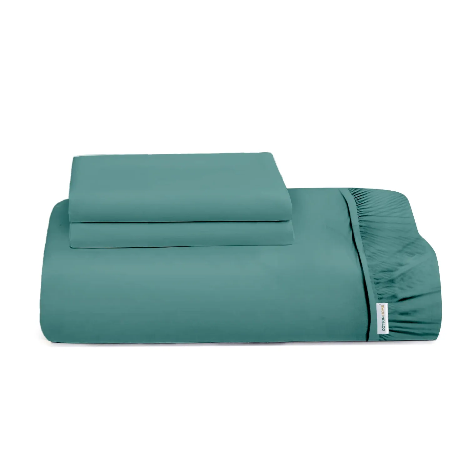 3 Piece Fitted Sheet Set Super Soft Teal Single Size 90x200 20cm with 2 Pillow Case