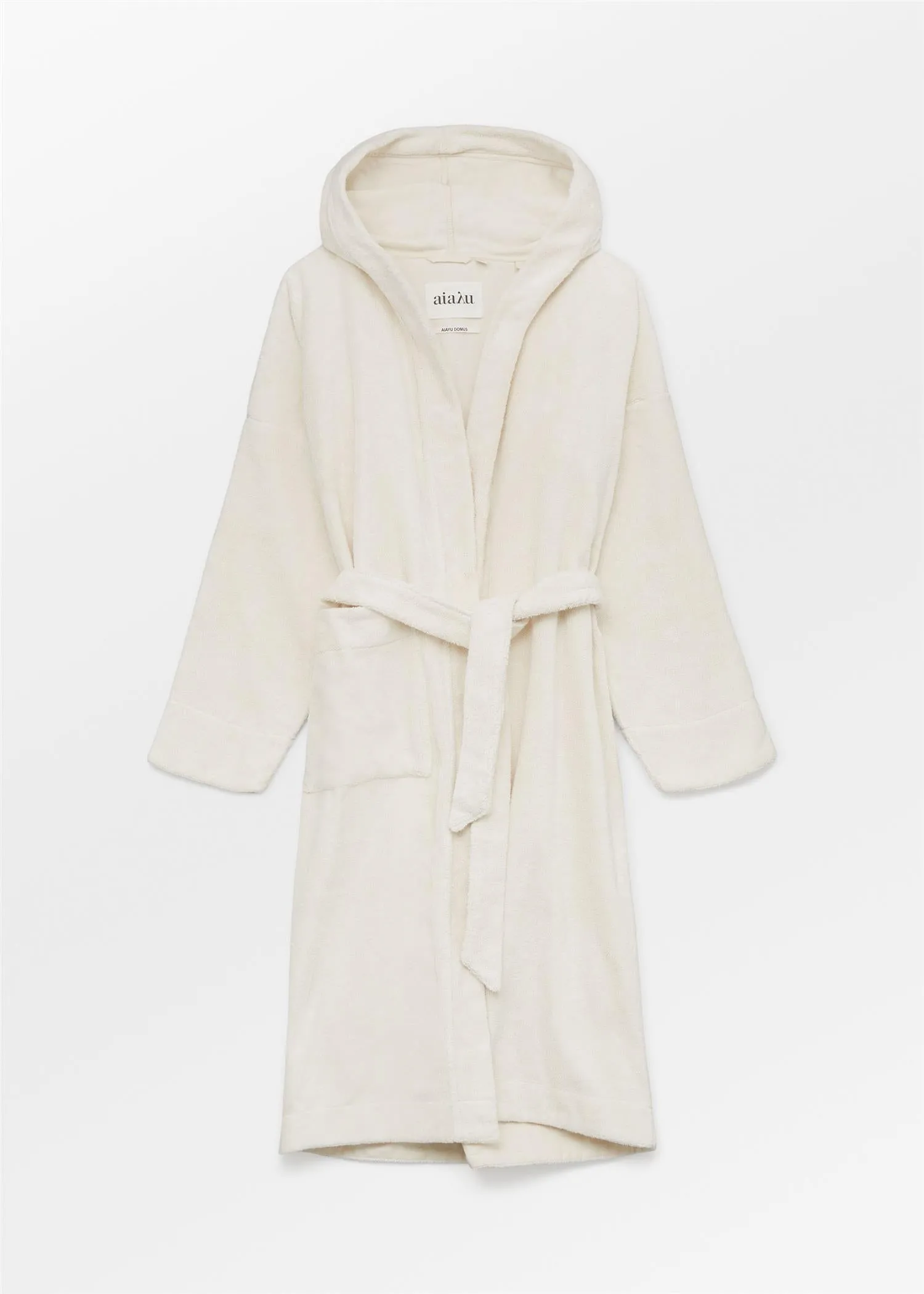 AIAYU DOMUS - Hooded Bathrobe Terry - Pure Ecru