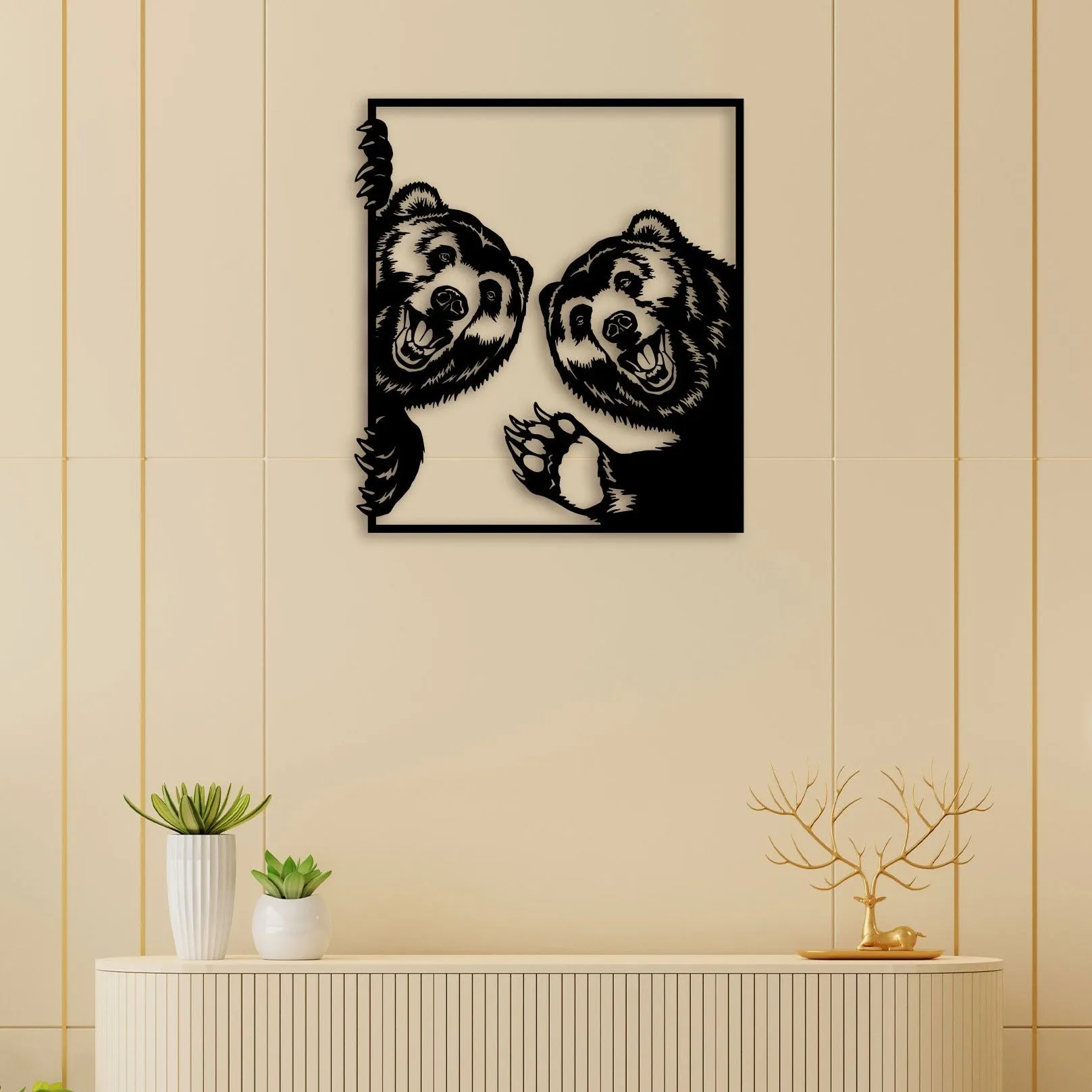 Bear Friends Metal Wall Art