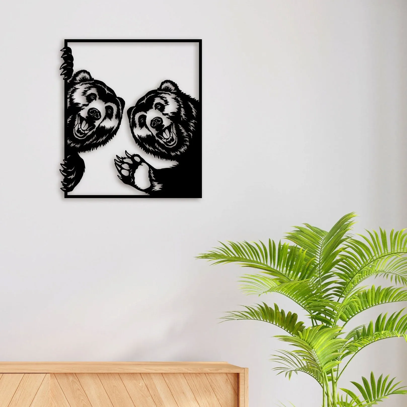 Bear Friends Metal Wall Art