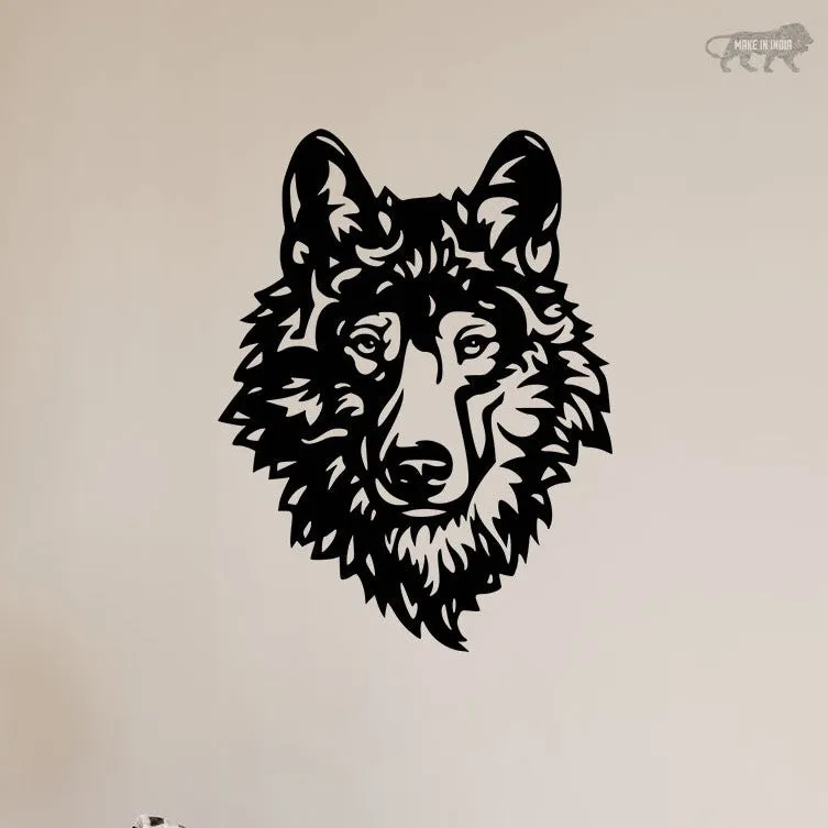 Beautiful Wolves Face Metal Wall Art