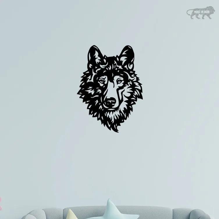 Beautiful Wolves Face Metal Wall Art