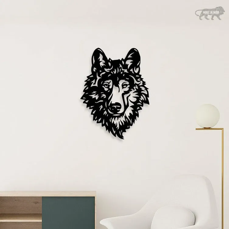 Beautiful Wolves Face Metal Wall Art