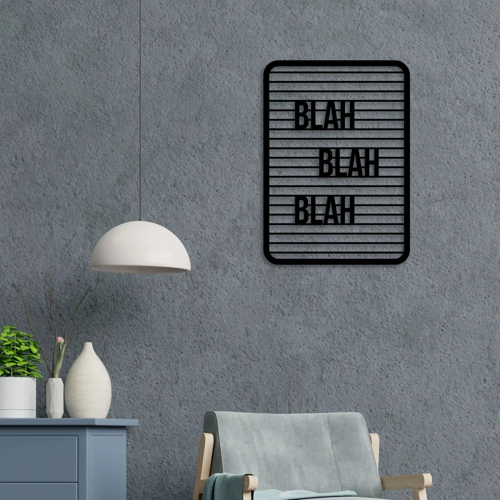 Blah Blah Metal Wall Art