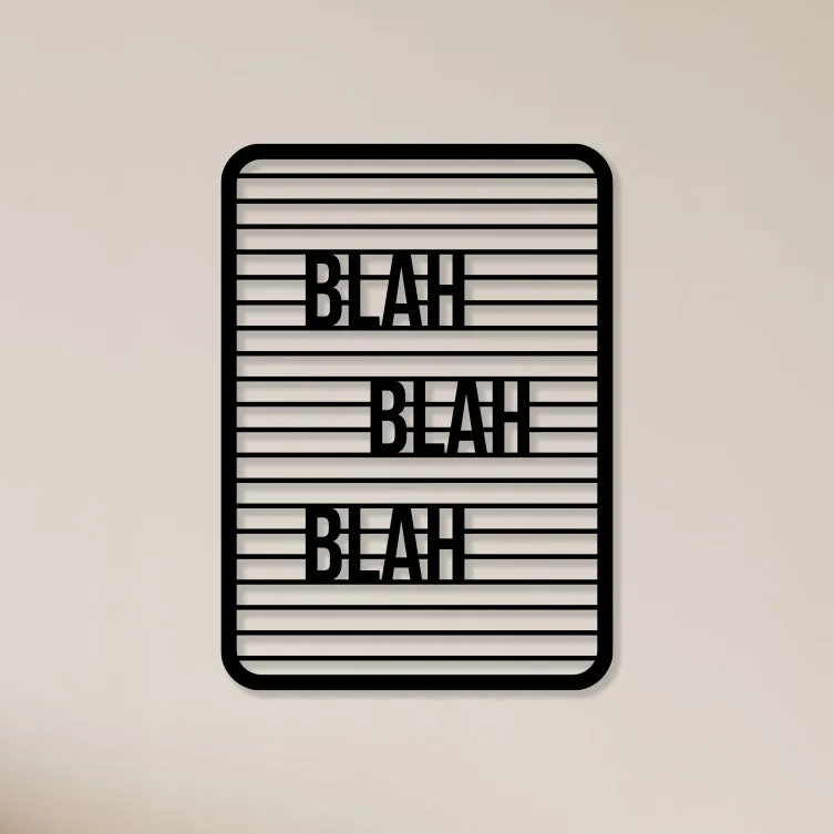 Blah Blah Metal Wall Art