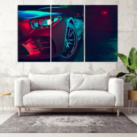 Car horizontal wall art boy nursery wall decor framed canvas paintings bedroom wall decoration multi panel printable wall art set