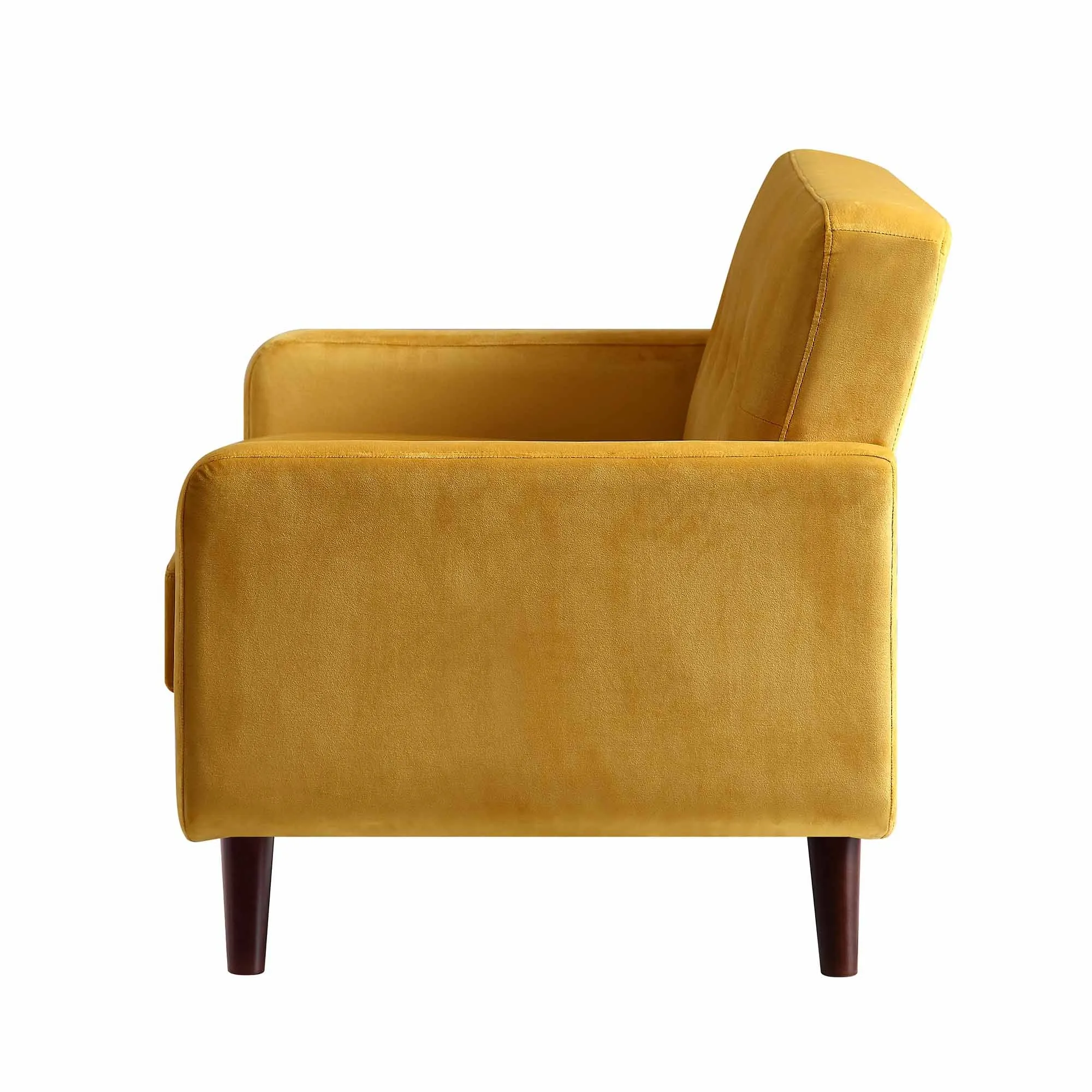 Clarence 2-Seater Sofa in Mustard Yellow Velvet