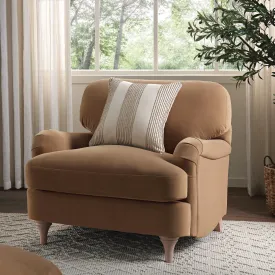 Daphnis Camel Velvet Sofa, 1-Seater