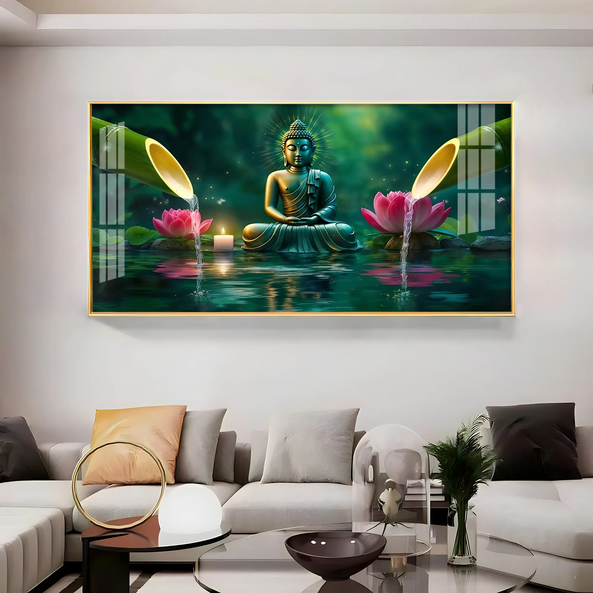 Deep Meditating Buddha Premium Acrylic Horizontal Wall Art