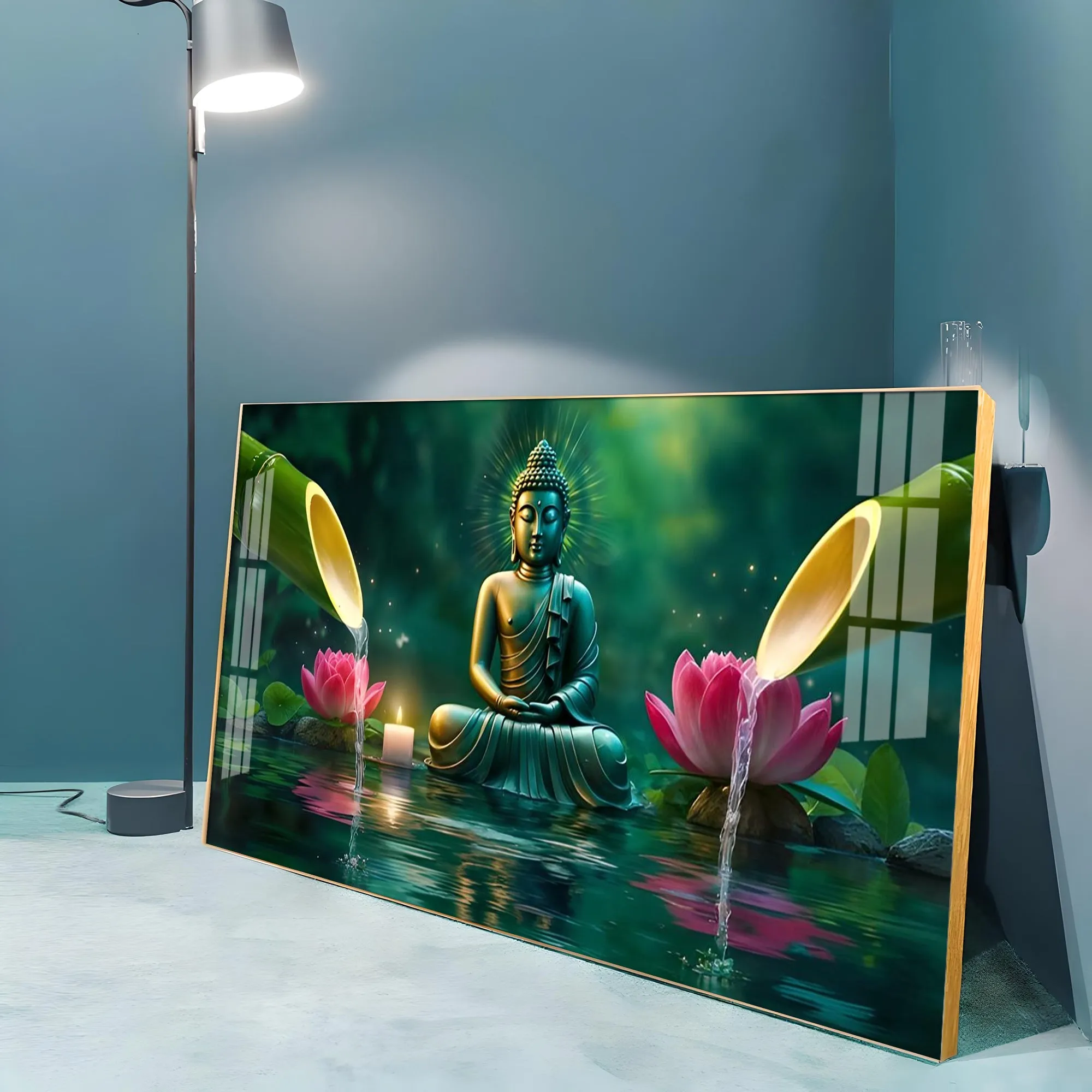 Deep Meditating Buddha Premium Acrylic Horizontal Wall Art