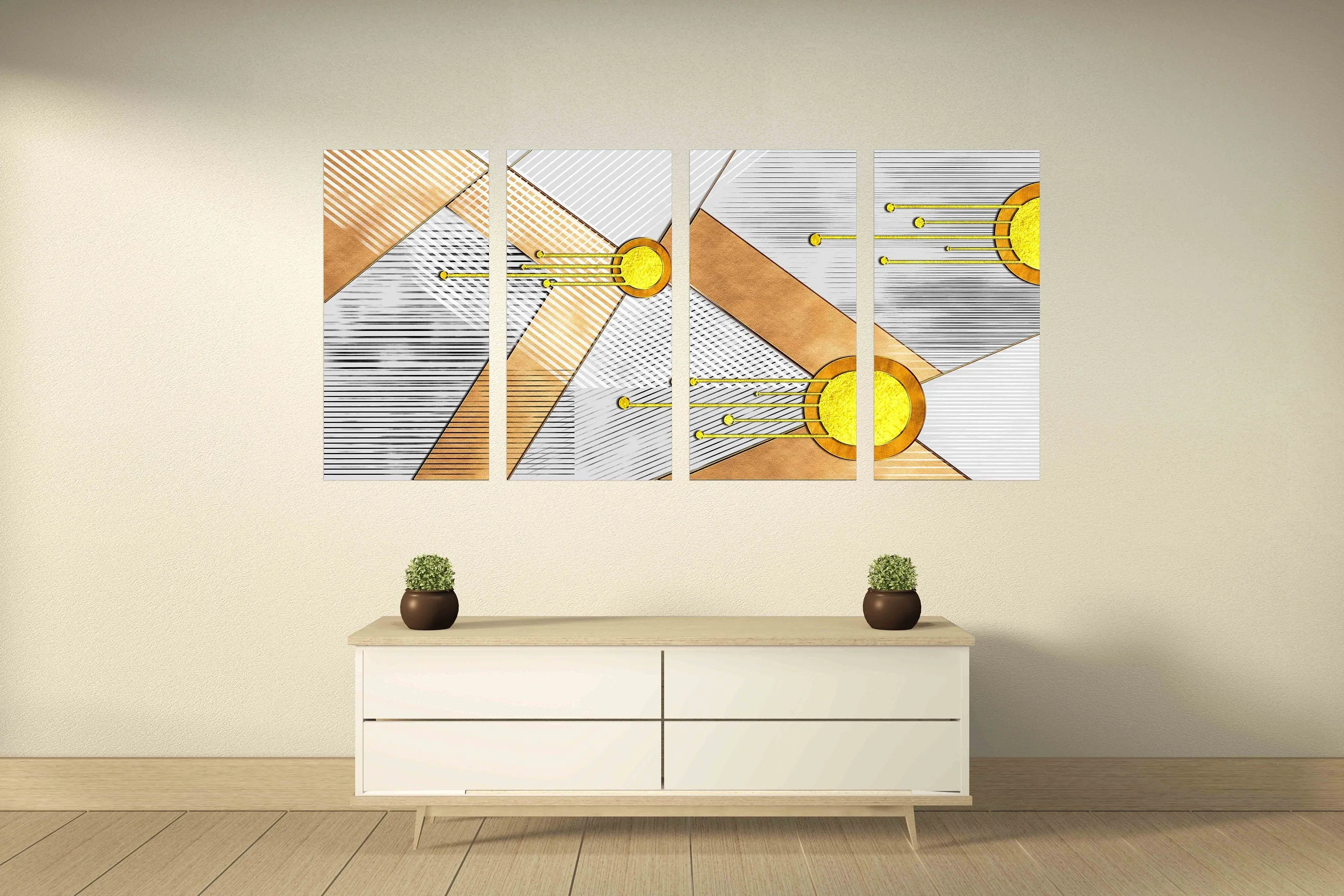 Geometric patterns Modern abstract art Wall collage kit Multi panel canvas Wall art Canvas painting Abstract wall art Home