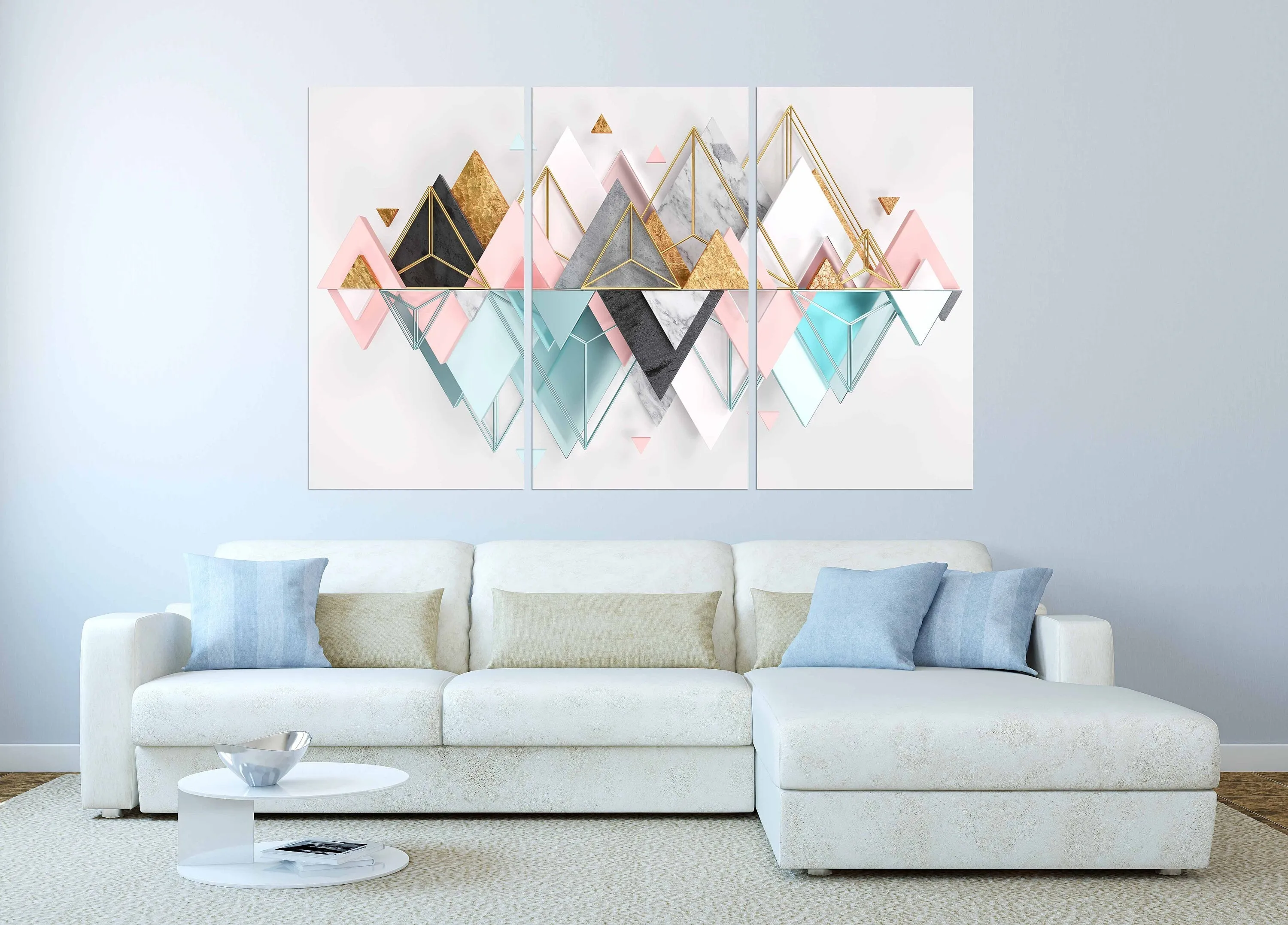 Geometric wall art Abstract wall art paintings on canvas Home wall decor Canvas painting Huge wall art Multi panel wall art