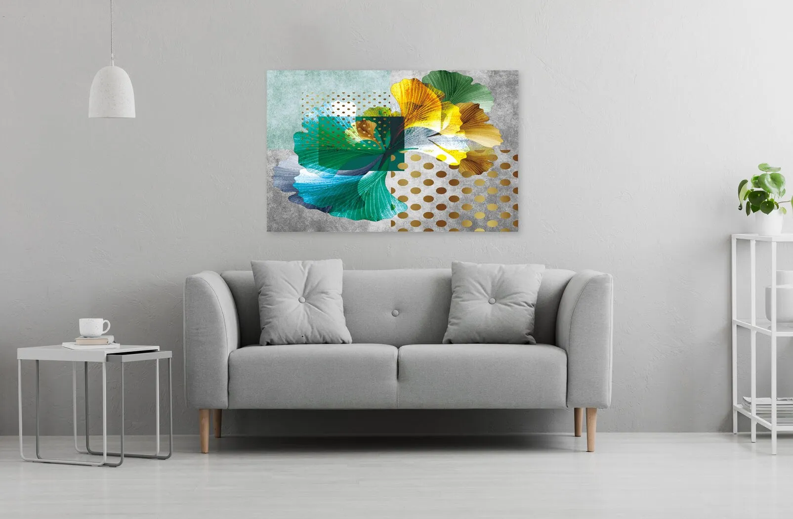 Herb prints modern abstract wall art, abstract painting, leaves wall art, geometric wall art