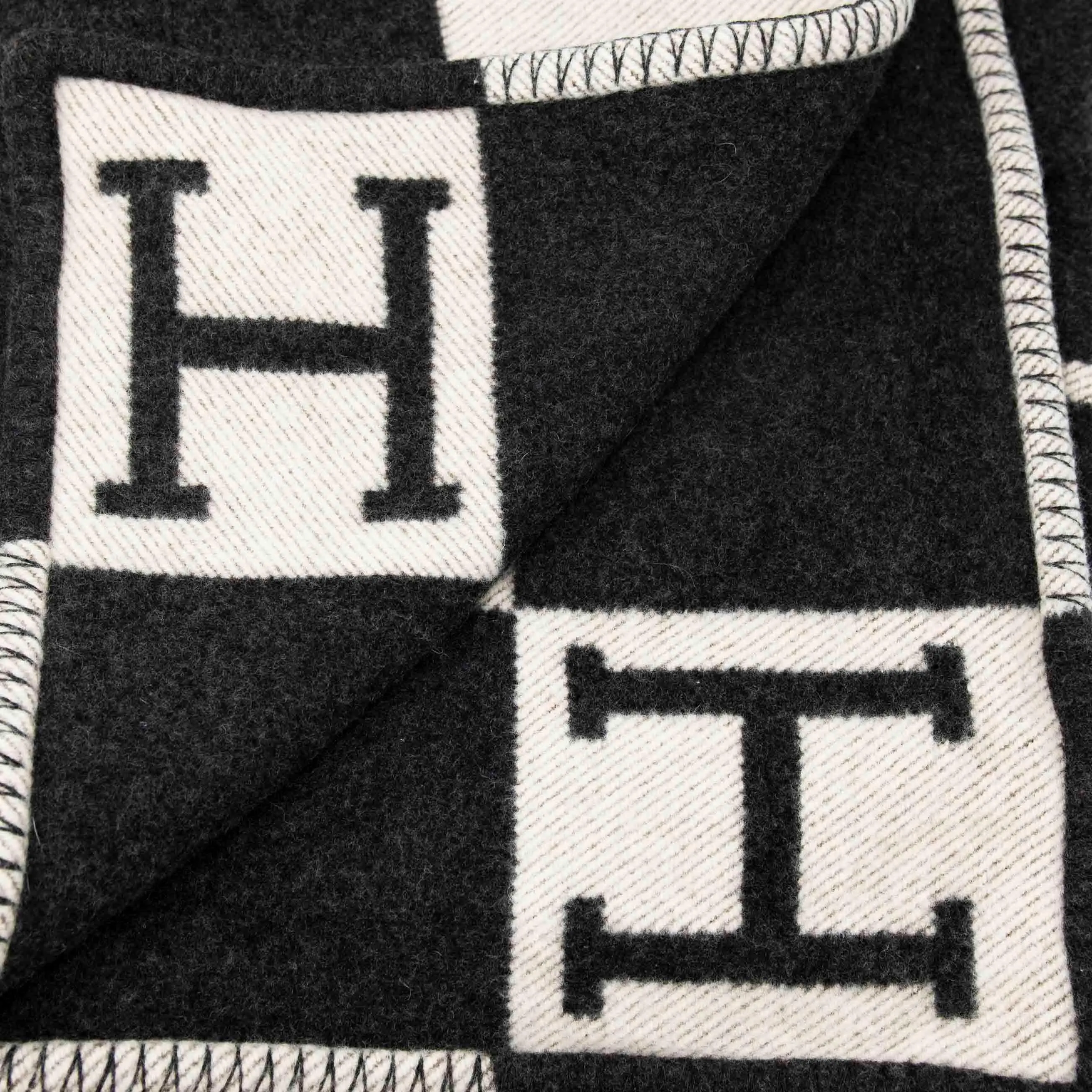 Hermes Gris Fonce Avalon Throw Blanket