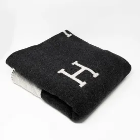 Hermes Gris Fonce Avalon Throw Blanket