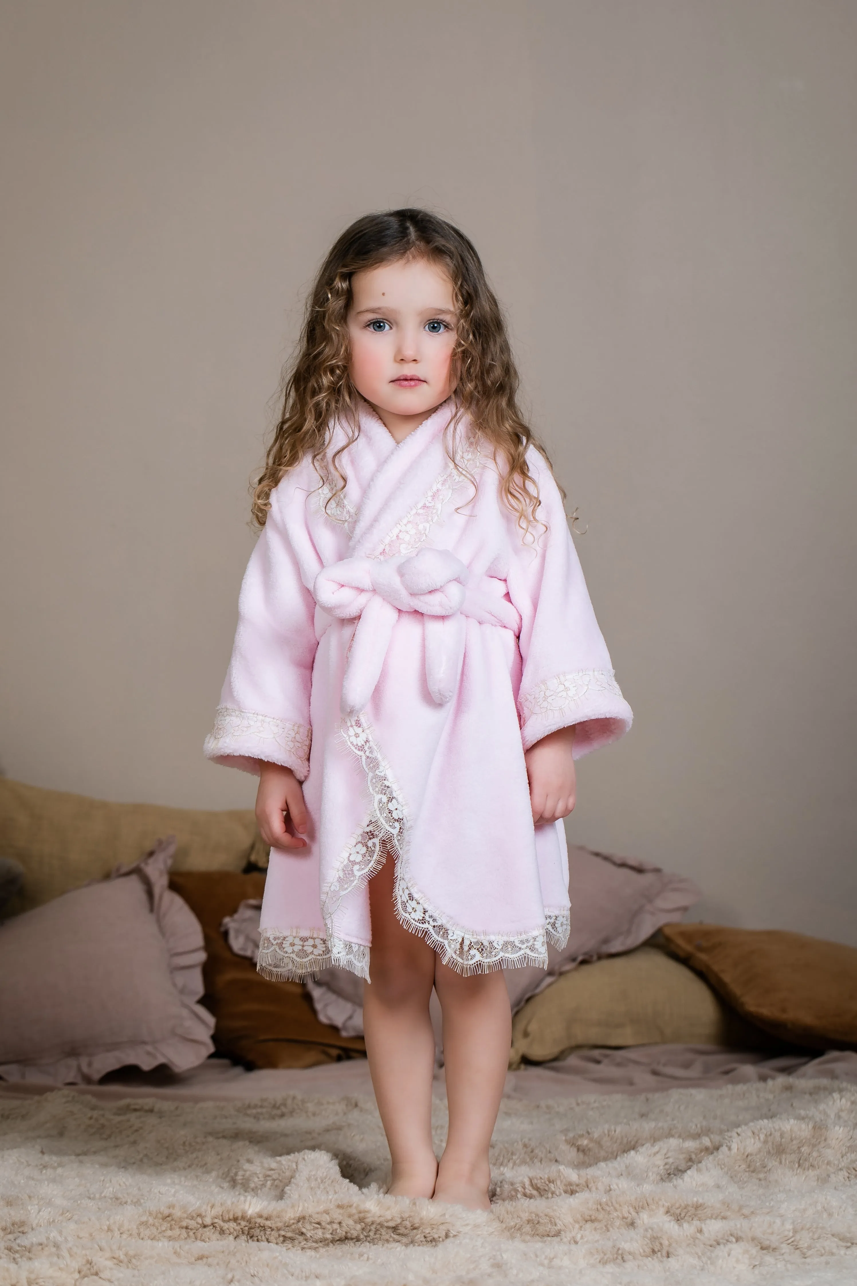 KAYLA - GIRLS BATHROBE IN CANDY PINK