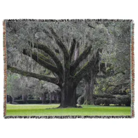 Moss Draped Oak at Eden Gardens State Park Oversized Tapestry Blanket